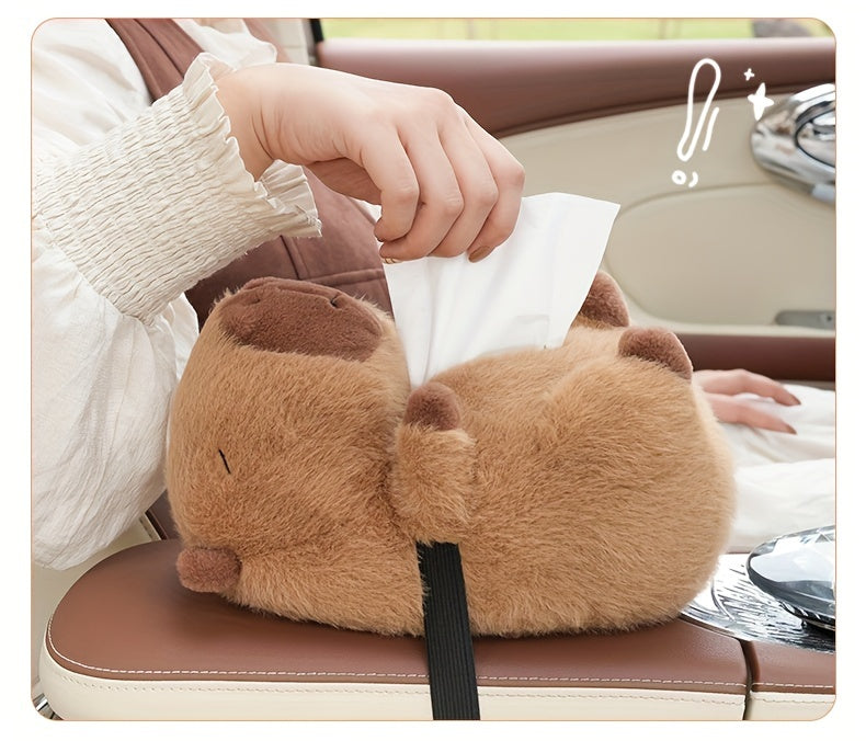 Capybara Plush Car Tissue Holder