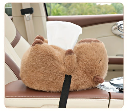 Capybara Plush Car Tissue Holder