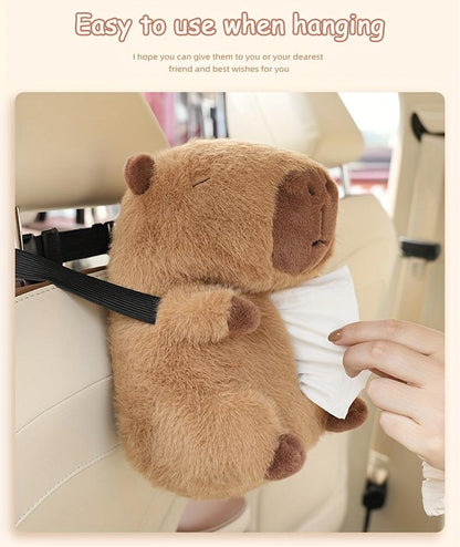 Capybara Plush Car Tissue Holder