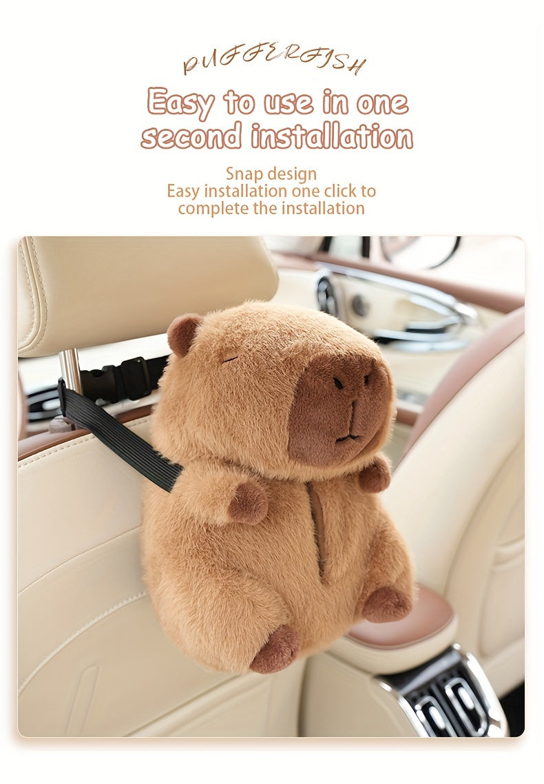 Capybara Plush Car Tissue Holder