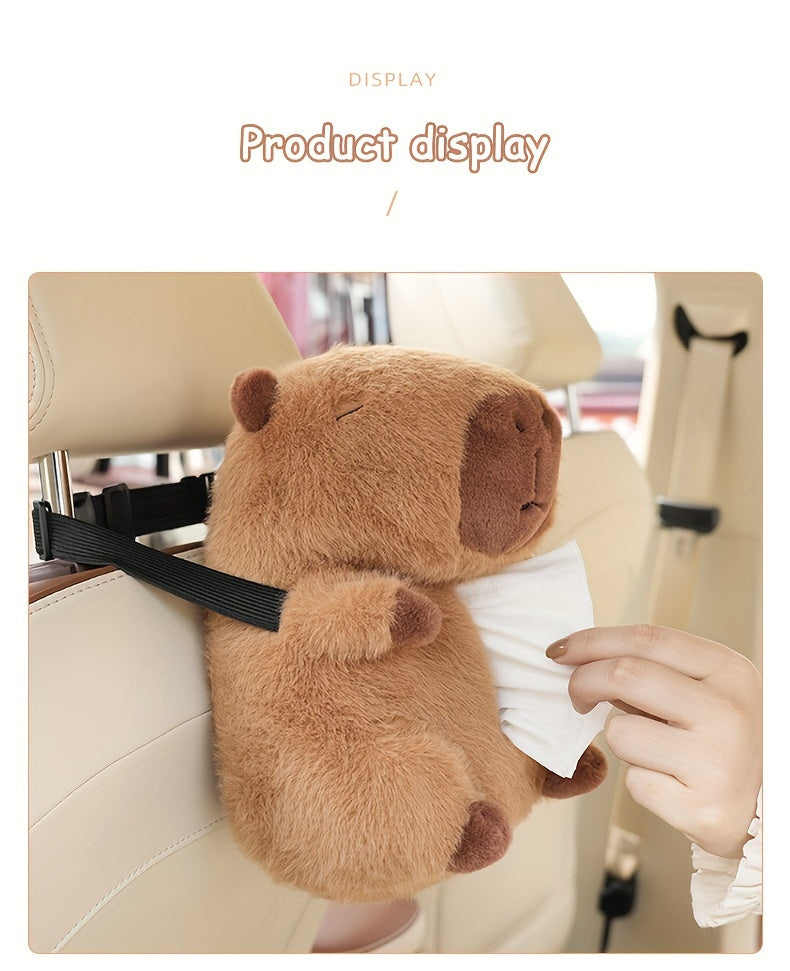 Capybara Plush Car Tissue Holder