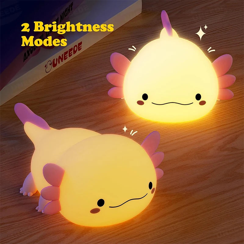 Axolotl Night Light – Cute & Rechargeable