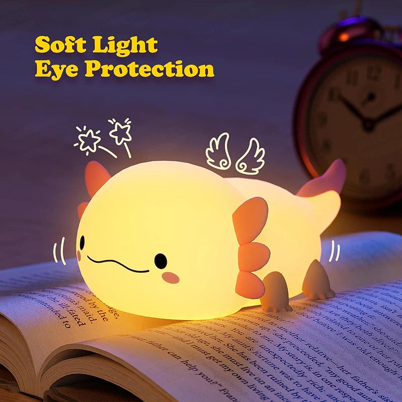 Axolotl Night Light – Cute & Rechargeable