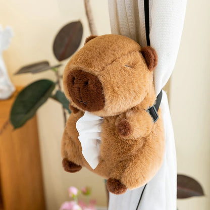 Capybara Plush Car Tissue Holder