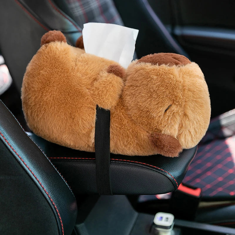 Capybara Plush Car Tissue Holder