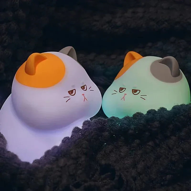 Cute Silicone Cat Night Light – Rechargeable & Dimmable