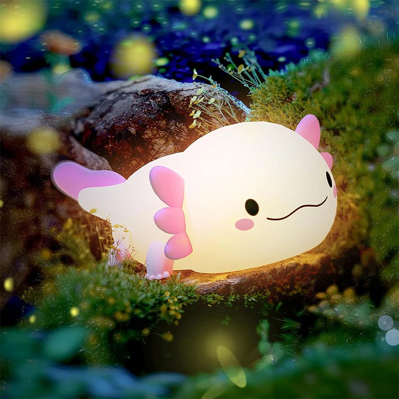 Axolotl Night Light – Cute & Rechargeable