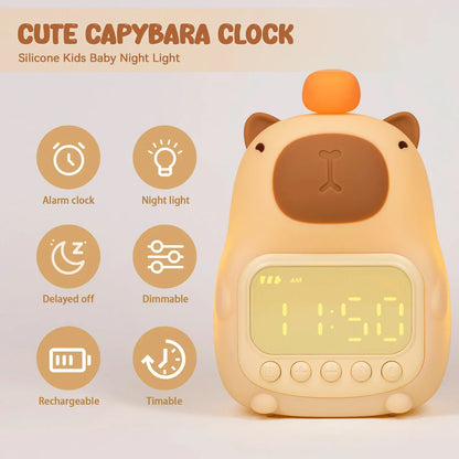 Capybara Alarm Clock Night Light